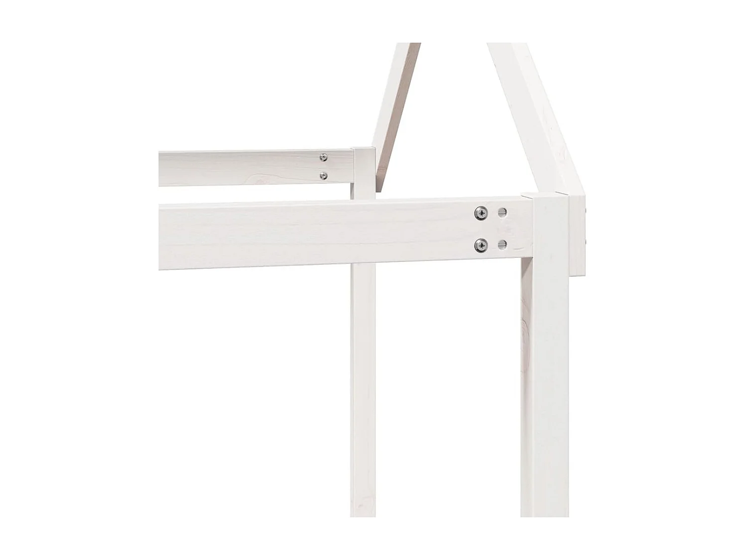 Letto a Castello con Tetto Bianco 90x200 cm in Legno di Pino