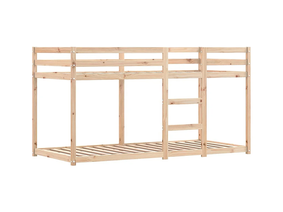 Stapelbed met gordijnen 90x200 cm grenenhout roze