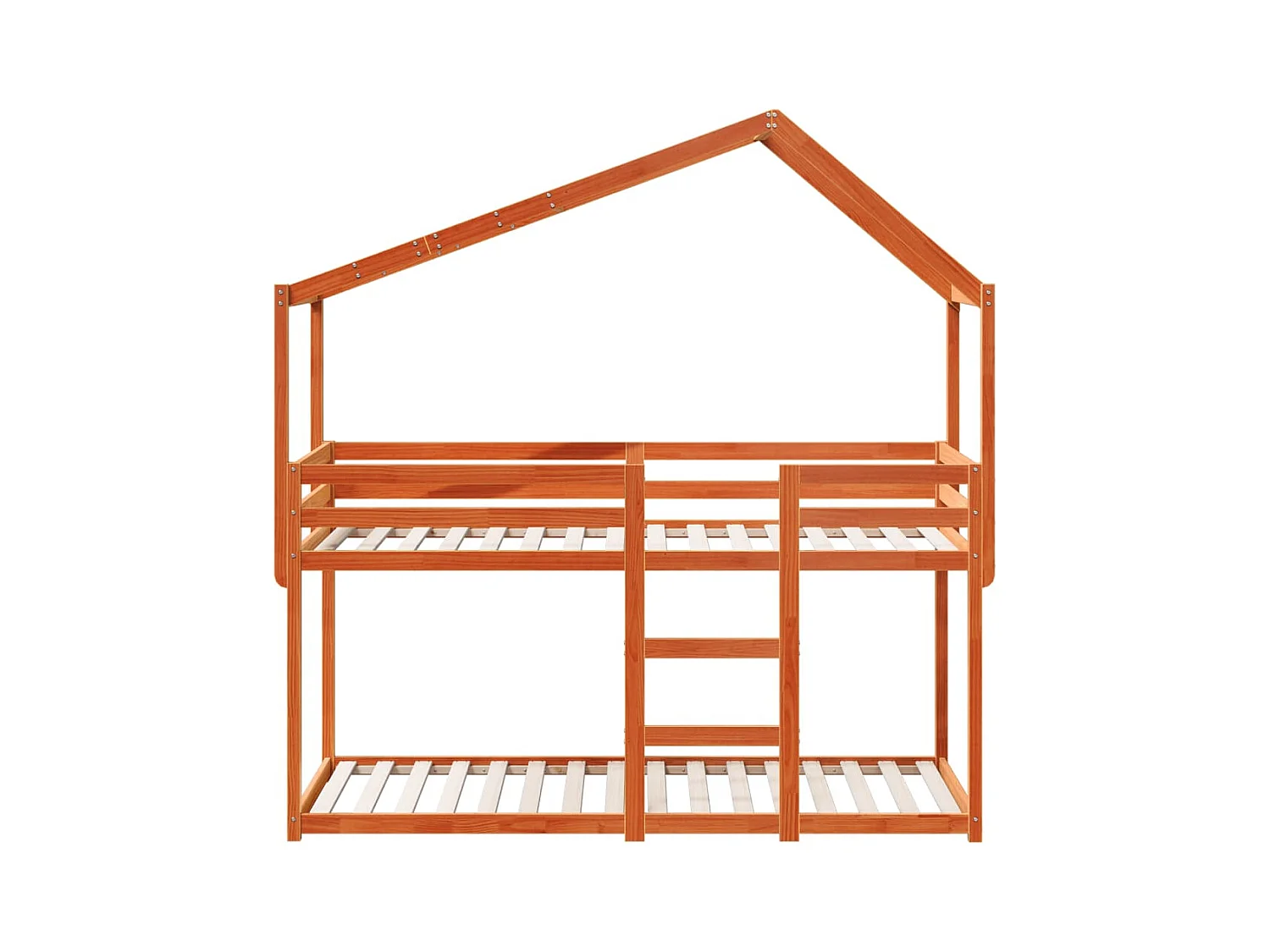 Beliche com telhado 90x200 cm pinho maciço castanho-mel