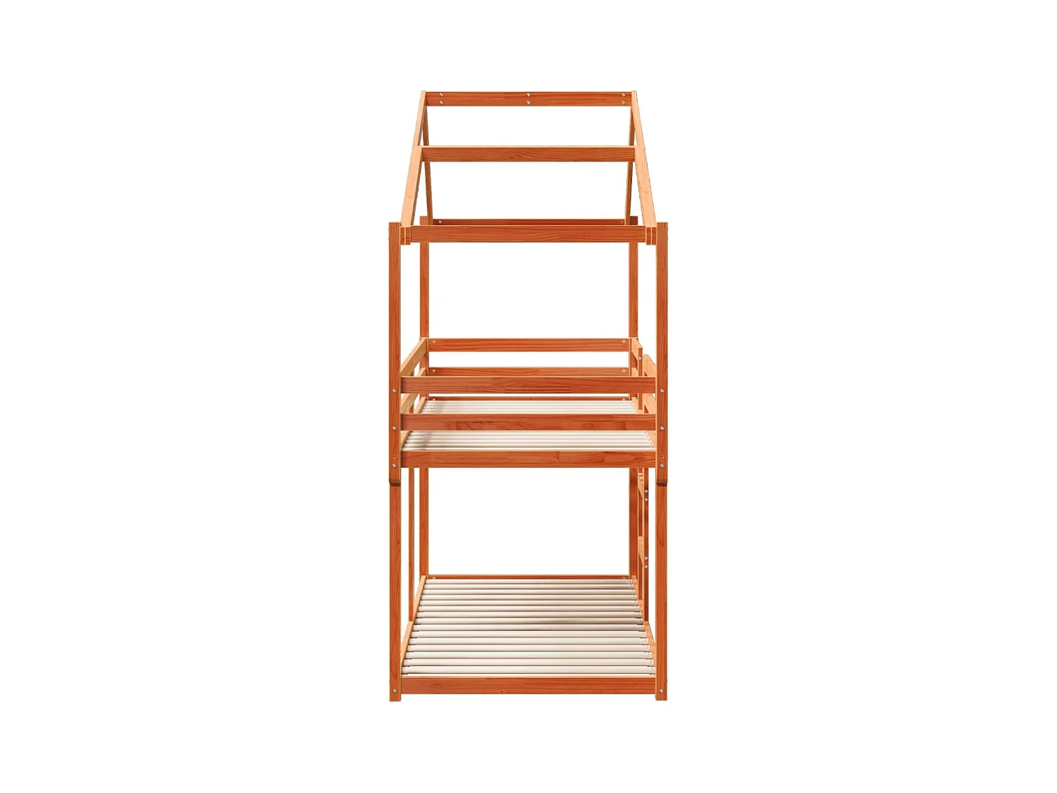 Beliche com telhado 90x200 cm pinho maciço castanho-mel