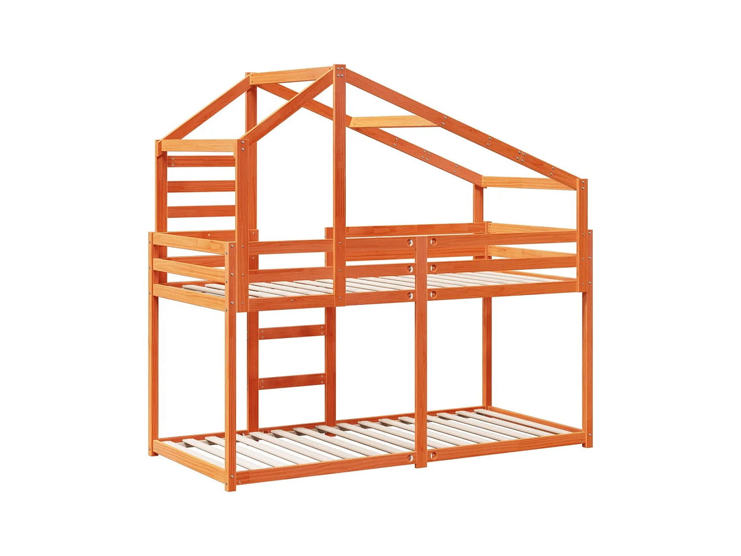 Lit superposé sans matelas cire marron 90x200 cm pin massif