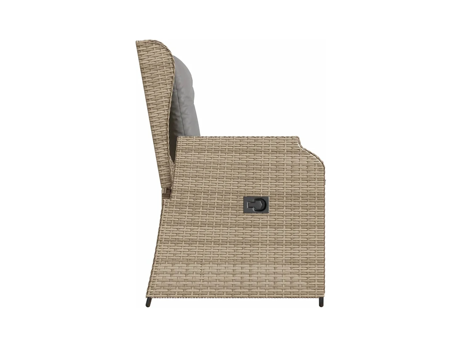 Banc inclinable de jardin avec coussins beige résine tressée