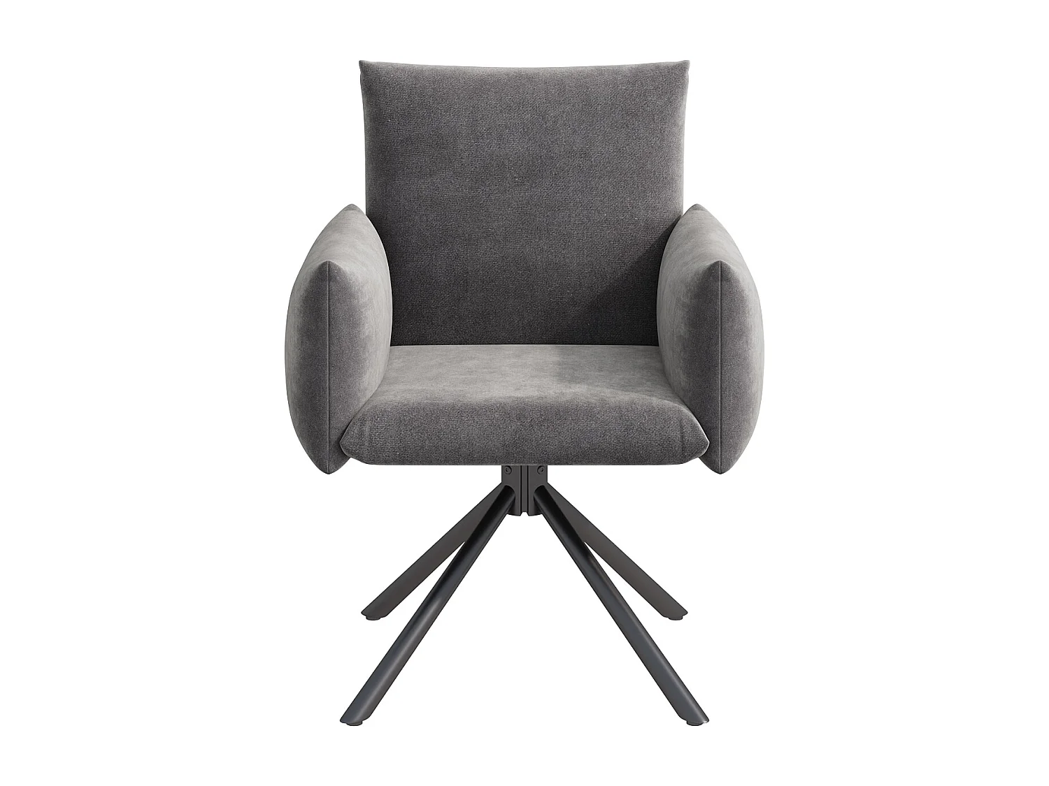 Set di 2 poltrone imbottite - Rotazione 360° - con 4 gambe in metallo - Velluto - Grigio