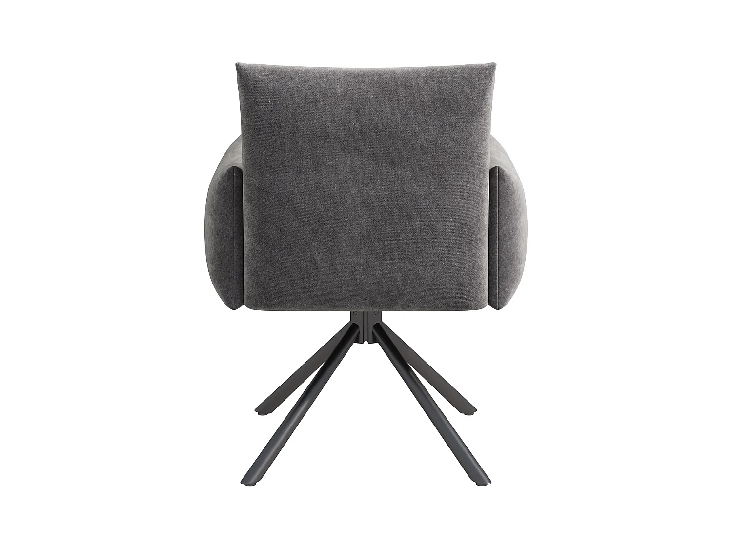 Juego de 6 sillones acolchados - Rotación 360° - con 4 patas metálicas - Terciopelo - Gris