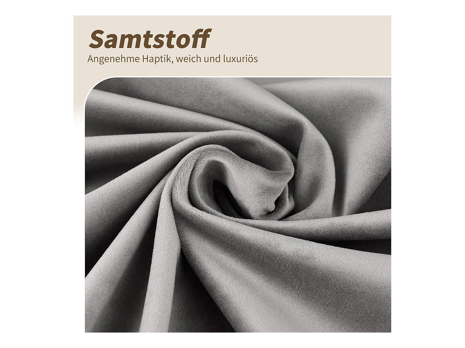 Juego de 6 sillones acolchados - Rotación 360° - con 4 patas metálicas - Terciopelo - Gris