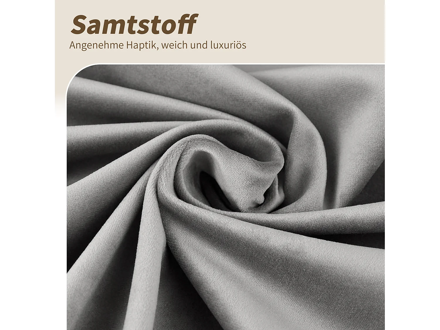 Set mit 6 gepolsterten Sesseln - 360° Drehfunktion - mit 4 Metallbeinen - Samt - Grau