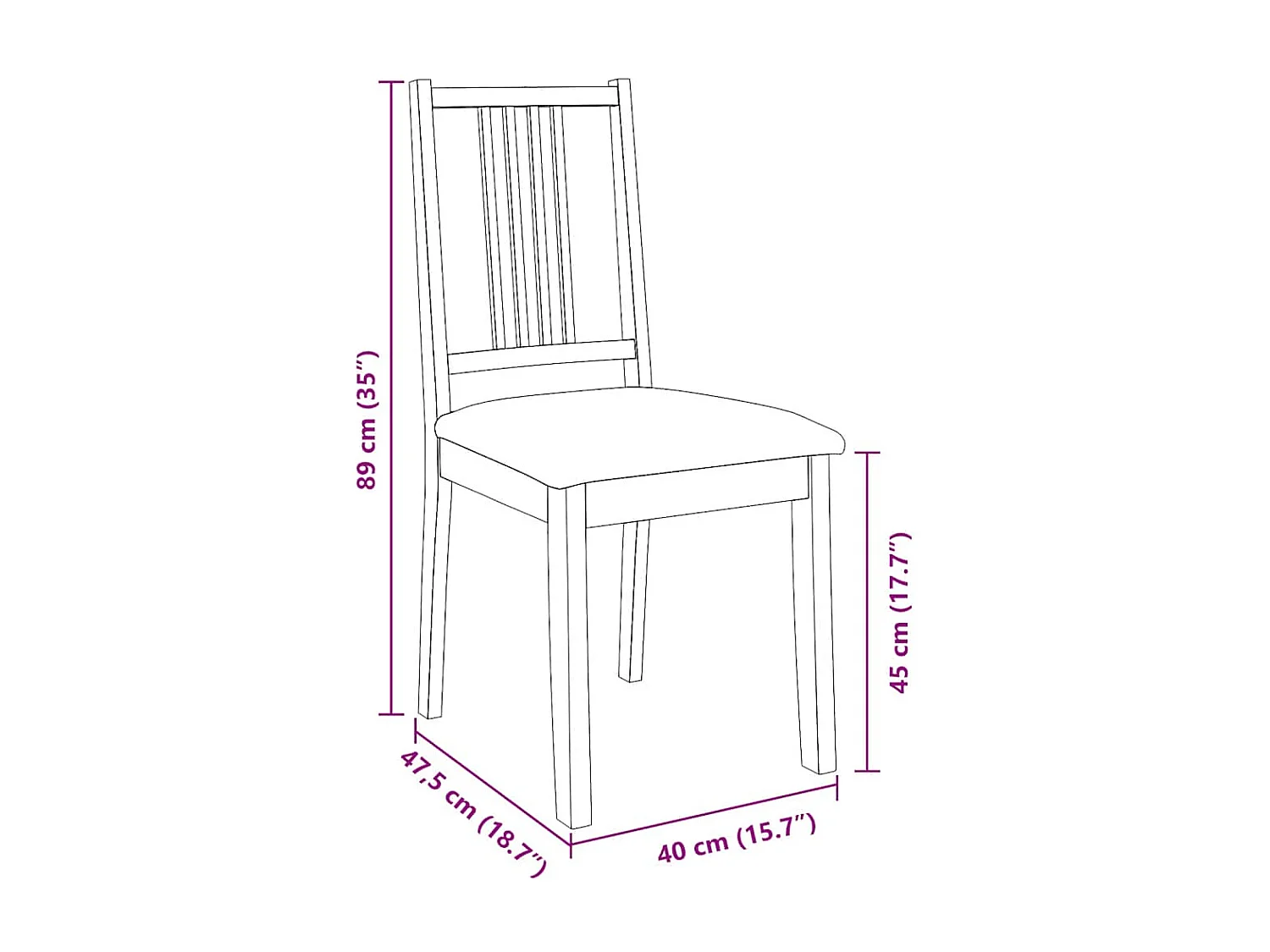 Cadeiras de jantar com almofadões 2 pcs madeira maciça natural