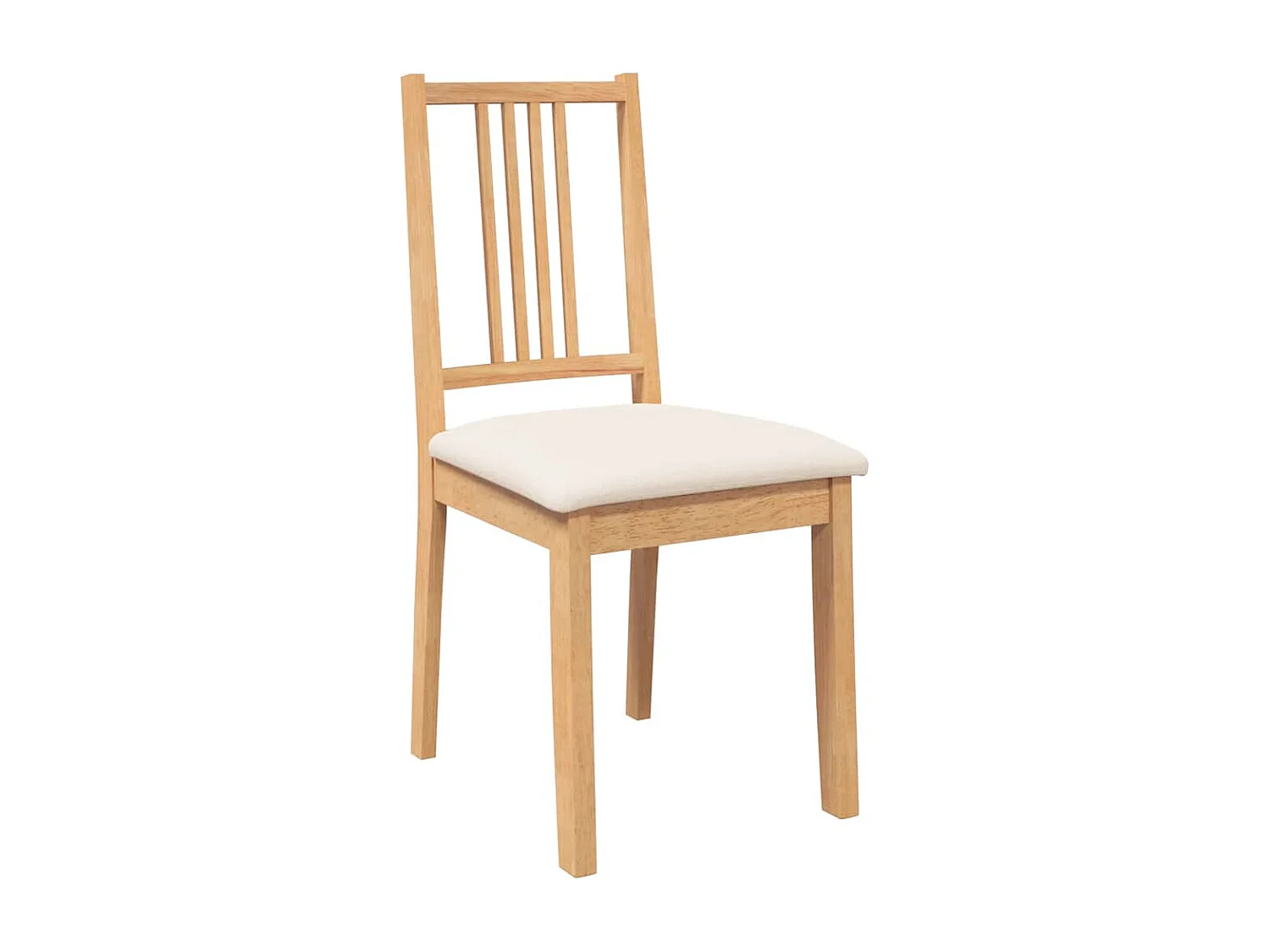 Cadeiras de jantar com almofadões 2 pcs madeira maciça natural