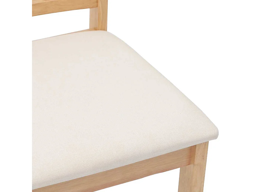 Cadeiras de jantar com almofadões 2 pcs madeira maciça natural