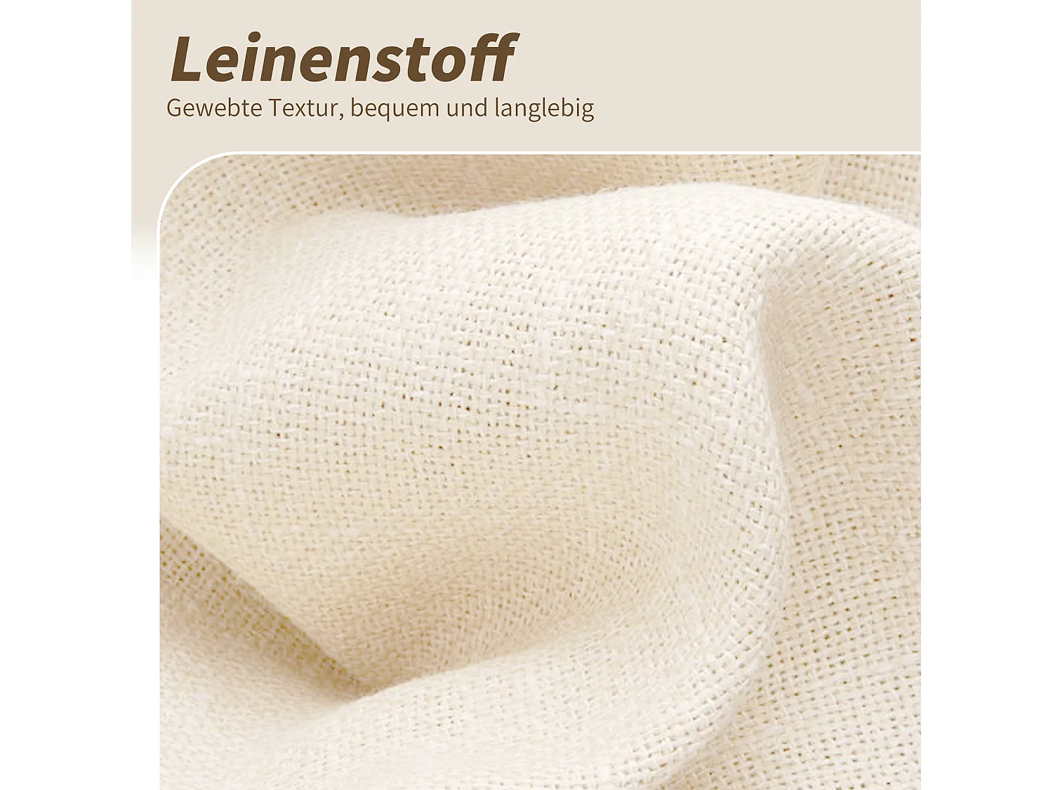 Set di 2 poltrone imbottite - Rotazione 360° - con 4 gambe in metallo - Lino - Beige