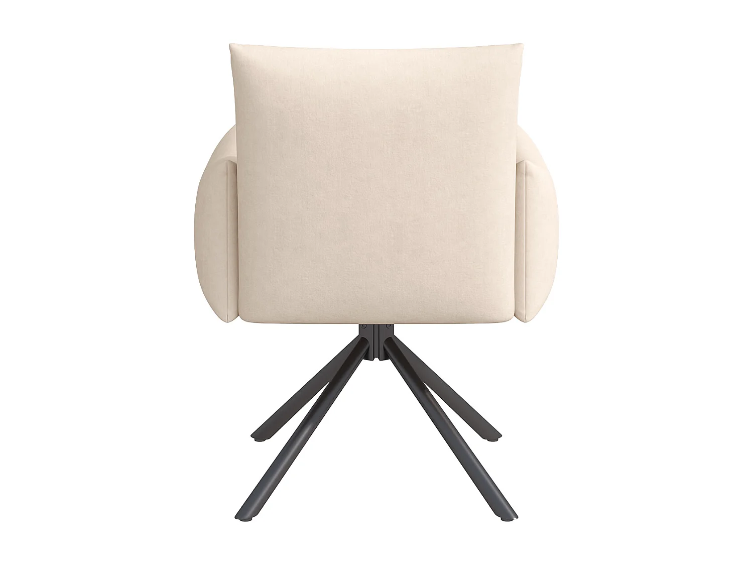 Set di 6 poltrone imbottite - Rotazione 360° - con 4 gambe in metallo - Velluto - Beige