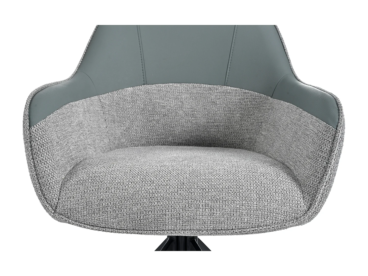 Lot de 2 chaises pivotantes - avec accoudoirs - Cuir PU et tissu - avec pieds réglables en hauteur - Gris