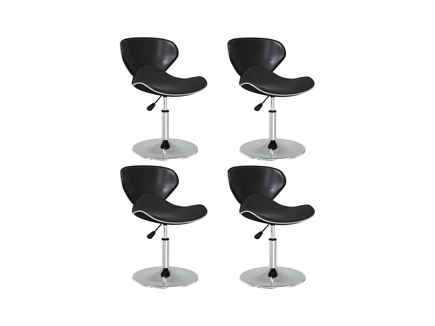 Chaises à manger lot de 4 noir similicuir