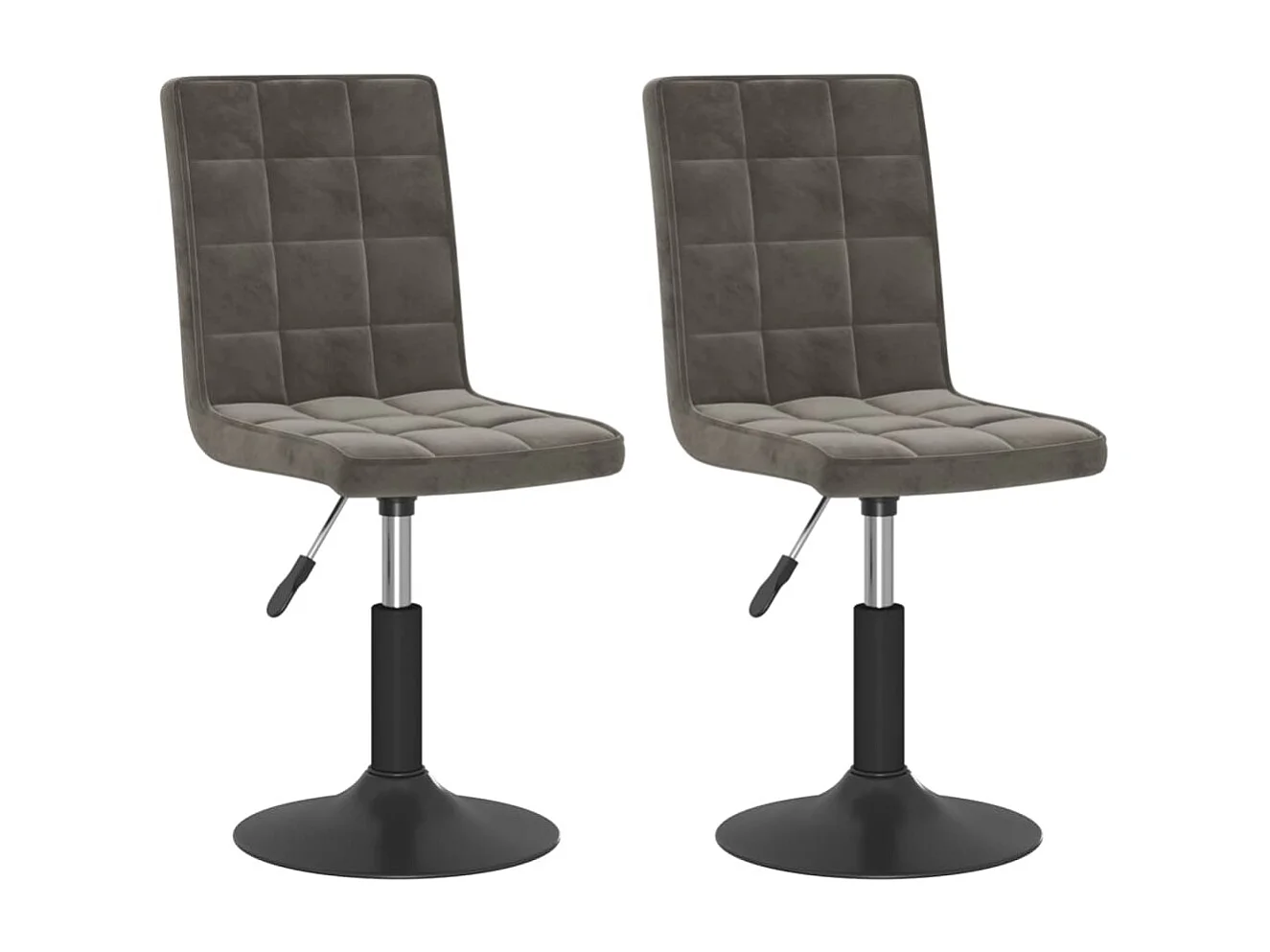 Chaises pivotantes à manger lot de 2 gris foncé velours