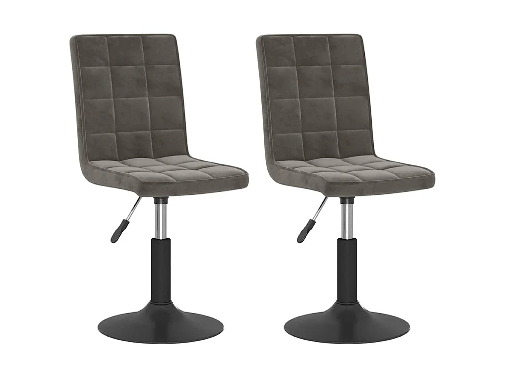 Chaises pivotantes à manger lot de 2 gris foncé velours