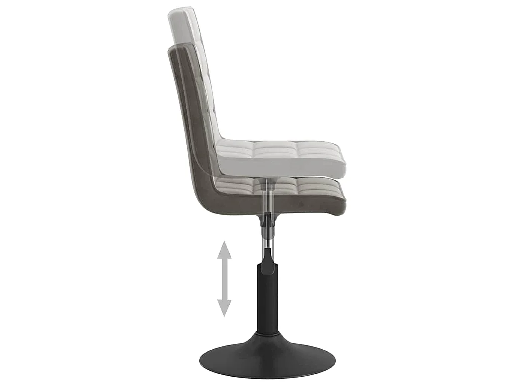 Chaises pivotantes à manger lot de 2 gris foncé velours