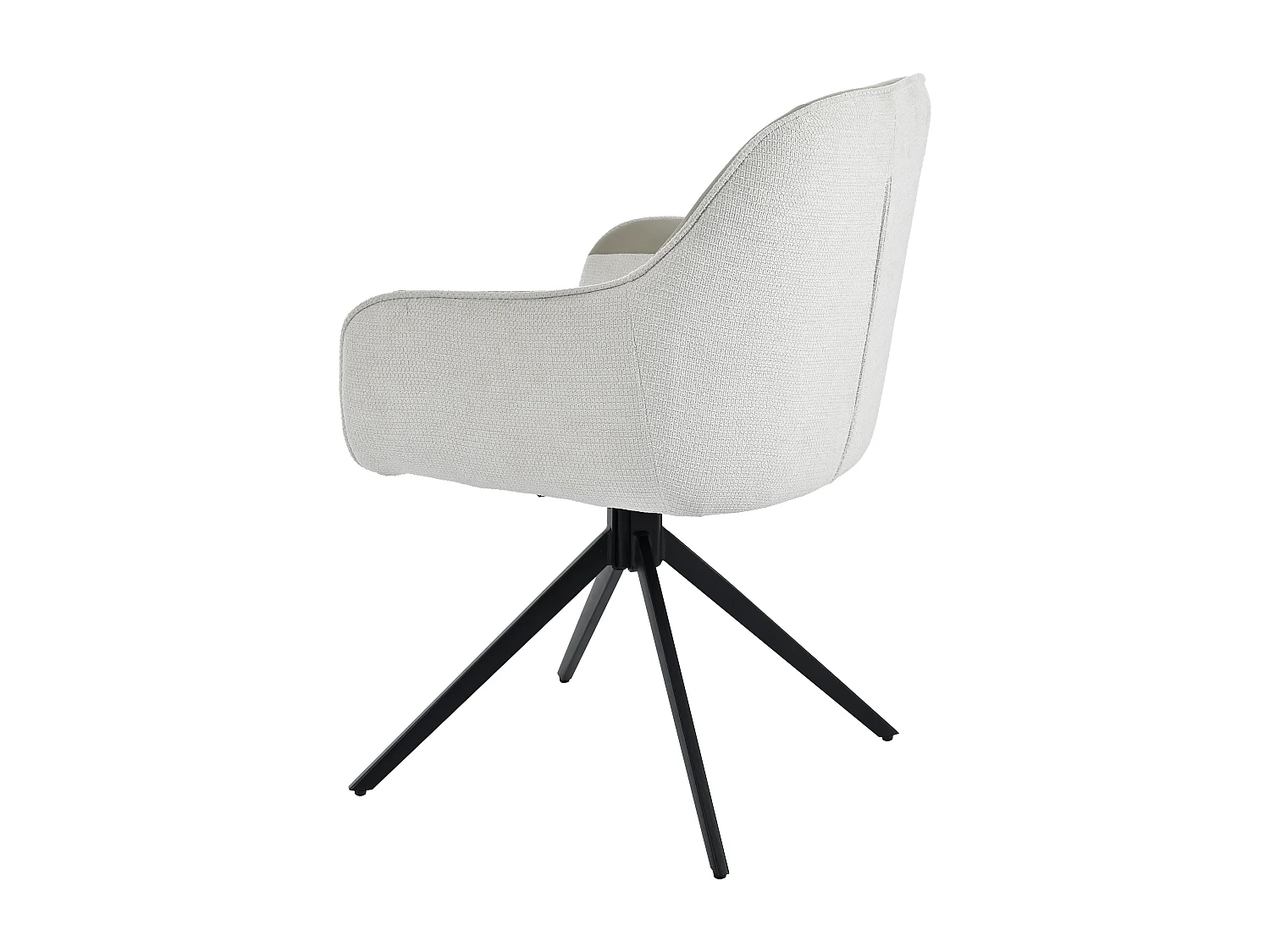 Lot de 2 chaises pivotantes - avec accoudoirs - Cuir PU et tissu - avec pieds réglables en hauteur - Beige