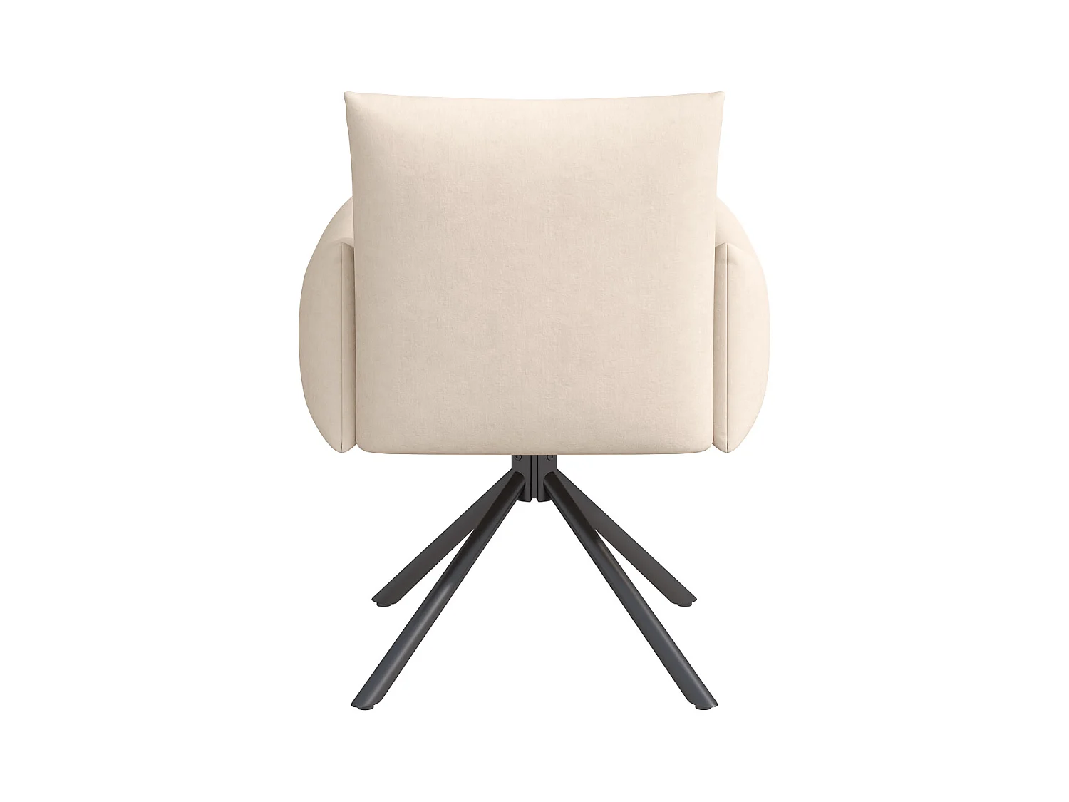 Set mit 4 gepolsterten Sesseln - 360° Drehfunktion - mit 4 Metallbeinen - Samt - Beige