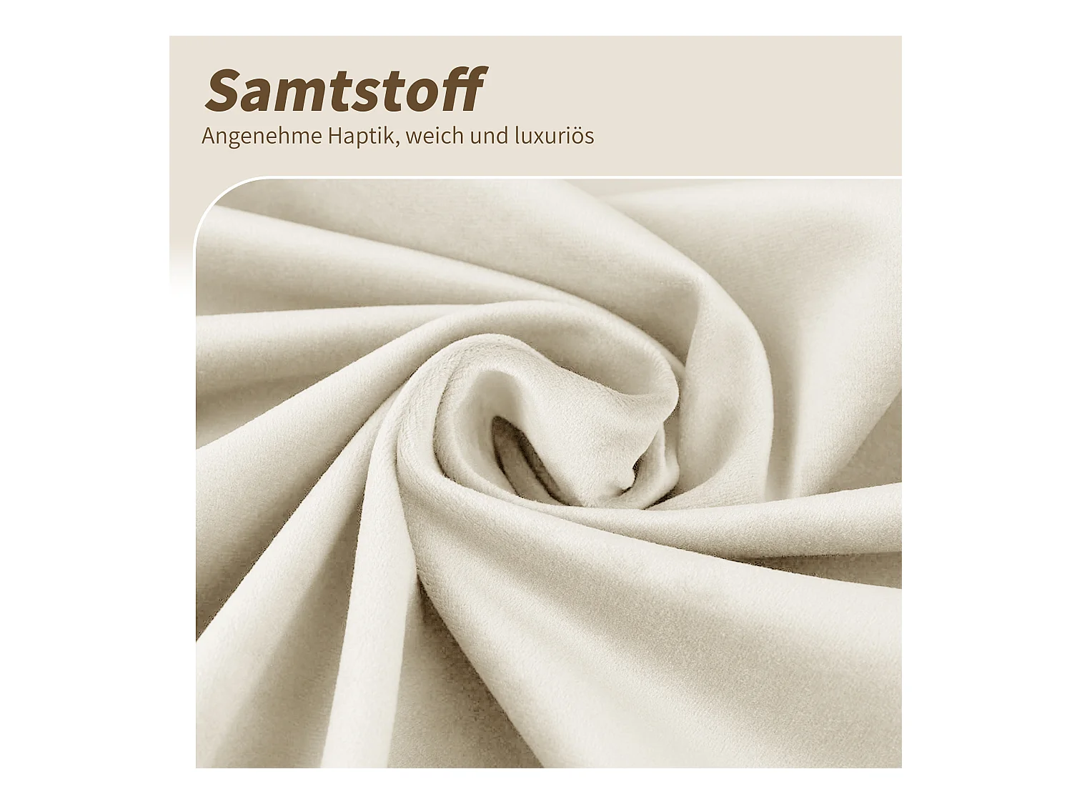 Set mit 4 gepolsterten Sesseln - 360° Drehfunktion - mit 4 Metallbeinen - Samt - Beige
