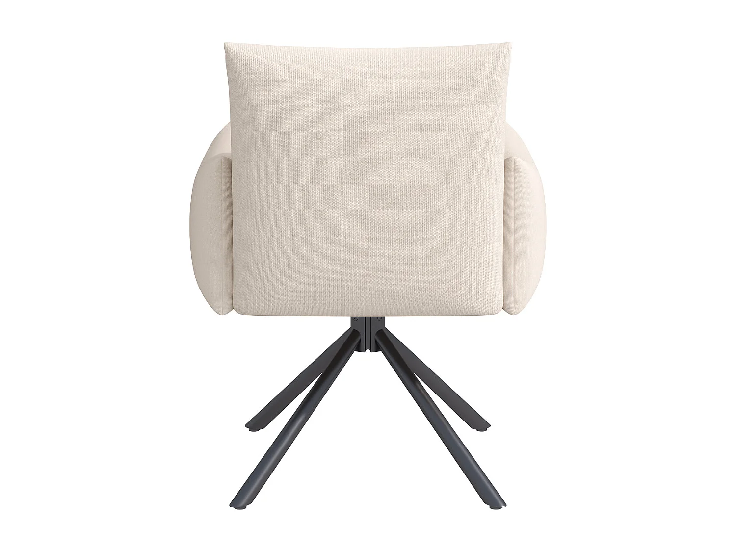 Set di 4 poltrone imbottite - Rotazione 360° - con 4 gambe in metallo - Lino - Beige