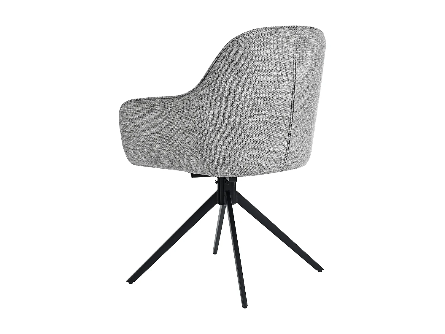 Lot de 6 chaises pivotantes - avec accoudoirs - Cuir PU et tissu - avec pieds réglables en hauteur - Gris