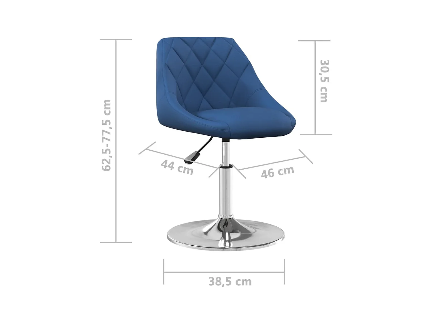 Cadeiras de jantar giratórias 2 pcs veludo azul