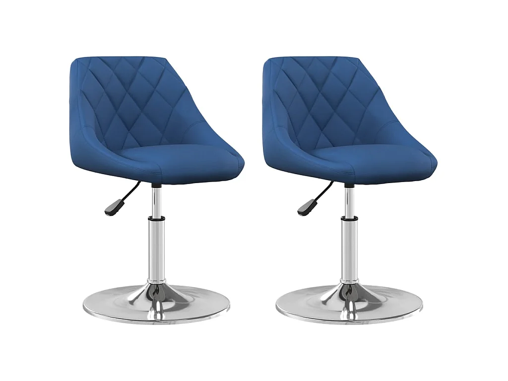 Esszimmerstühle 2 Stk. Drehbar Blau Samt