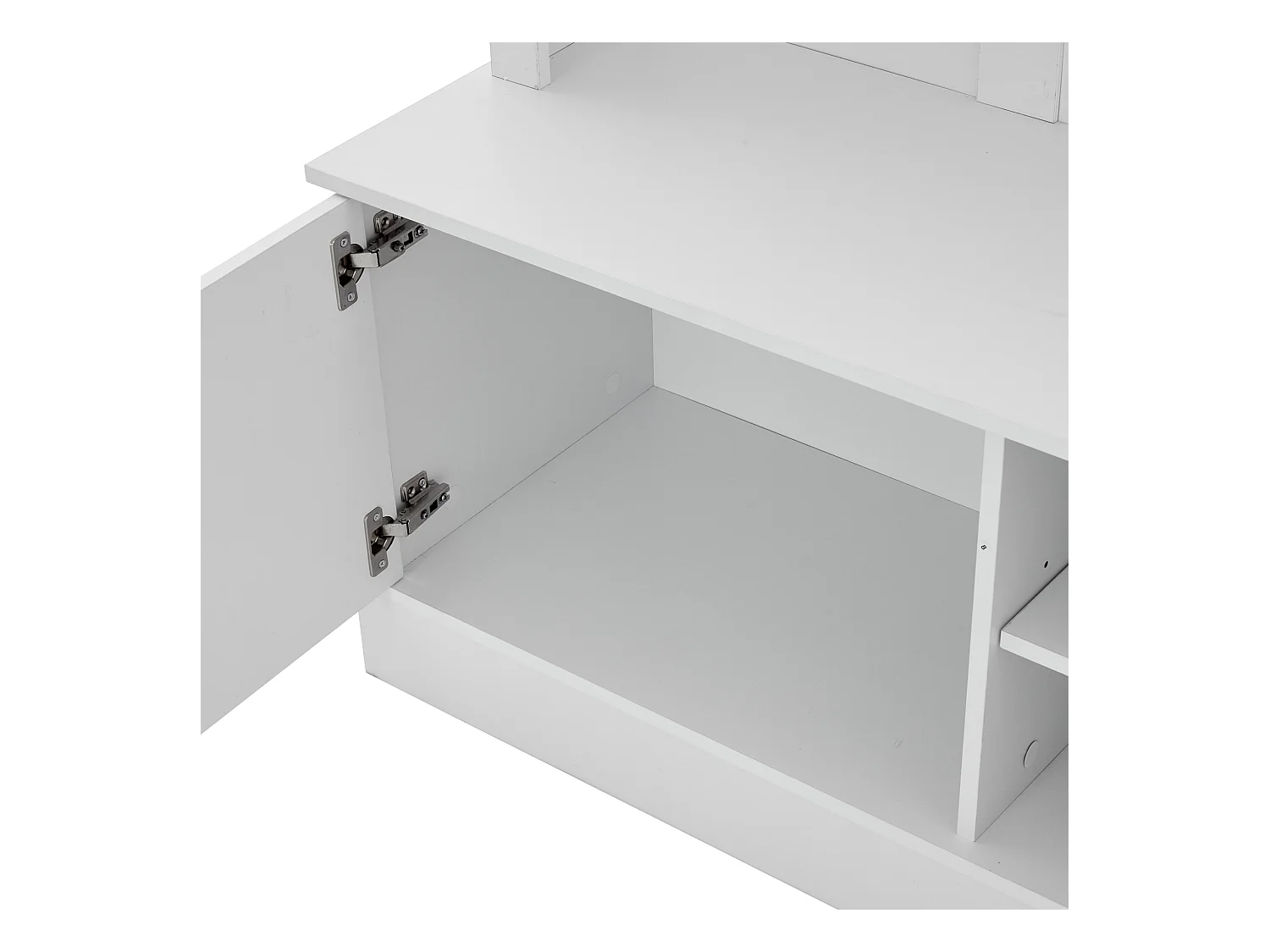 Moderne Garderobe - mit Kleiderstange und Schuhfächern - Aufbewahrungsbank - mit Haken - Weiß