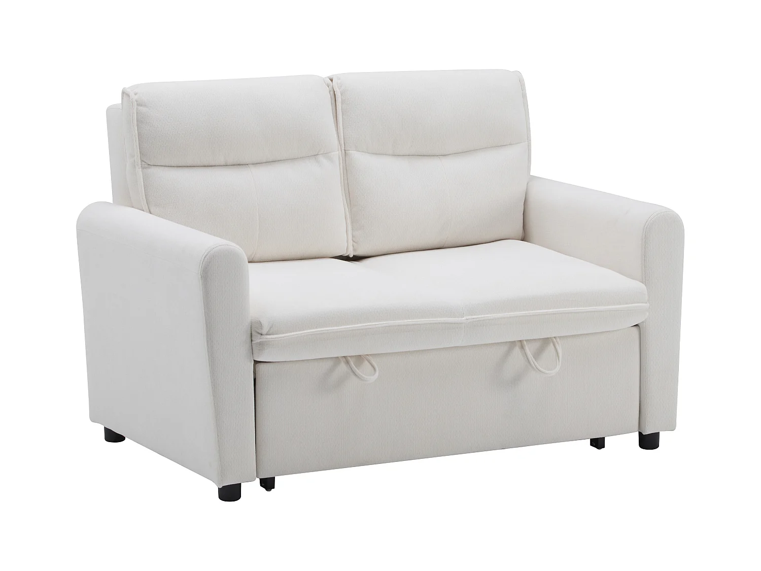 Canapé 2 places moderne - pliable - avec fonction gigogne - beige