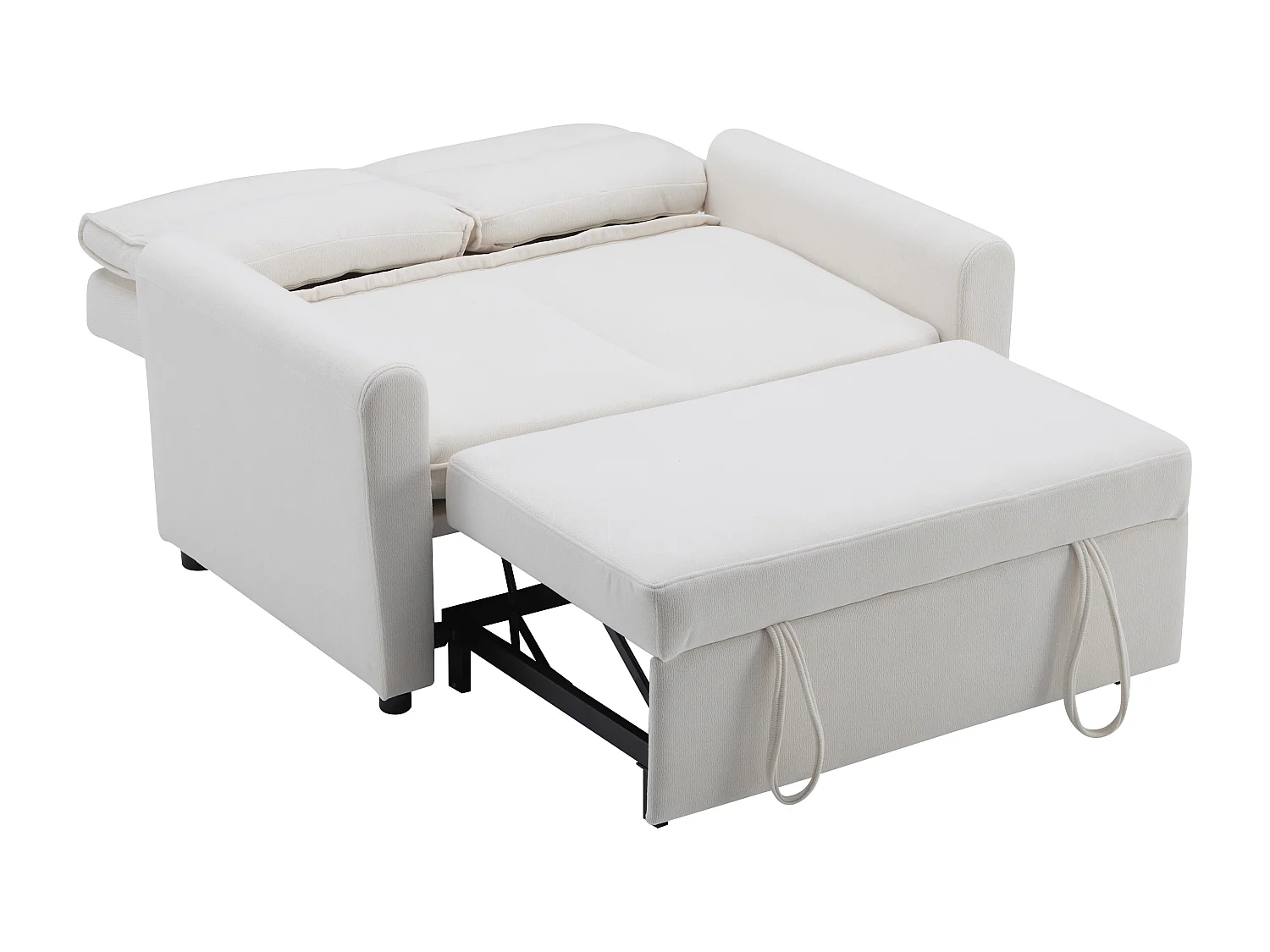 Canapé 2 places moderne - pliable - avec fonction gigogne - beige