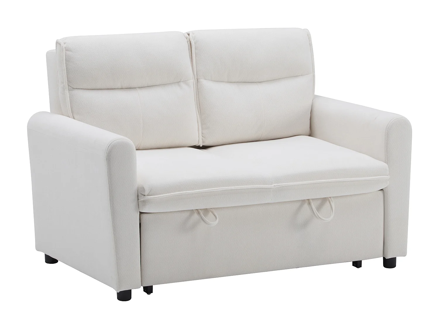 Canapé 2 places moderne - pliable - avec fonction gigogne - beige