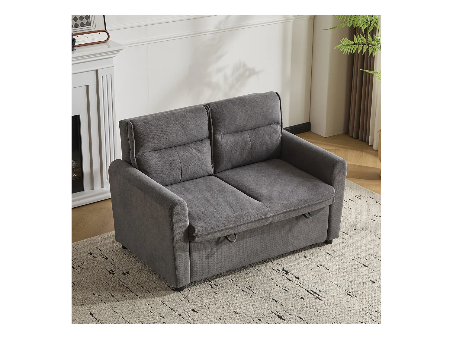 Moderne 2-zits bank - opvouwbaar - met nestelfunctie - grijs