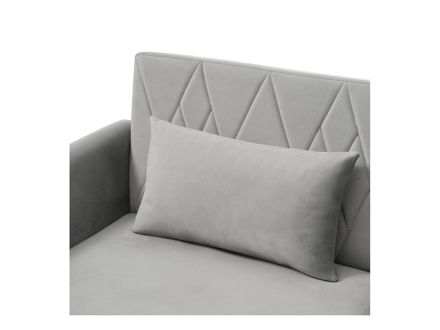 Canapé deux places 180x75x82cm - Dossier réglable- Velours - Gris