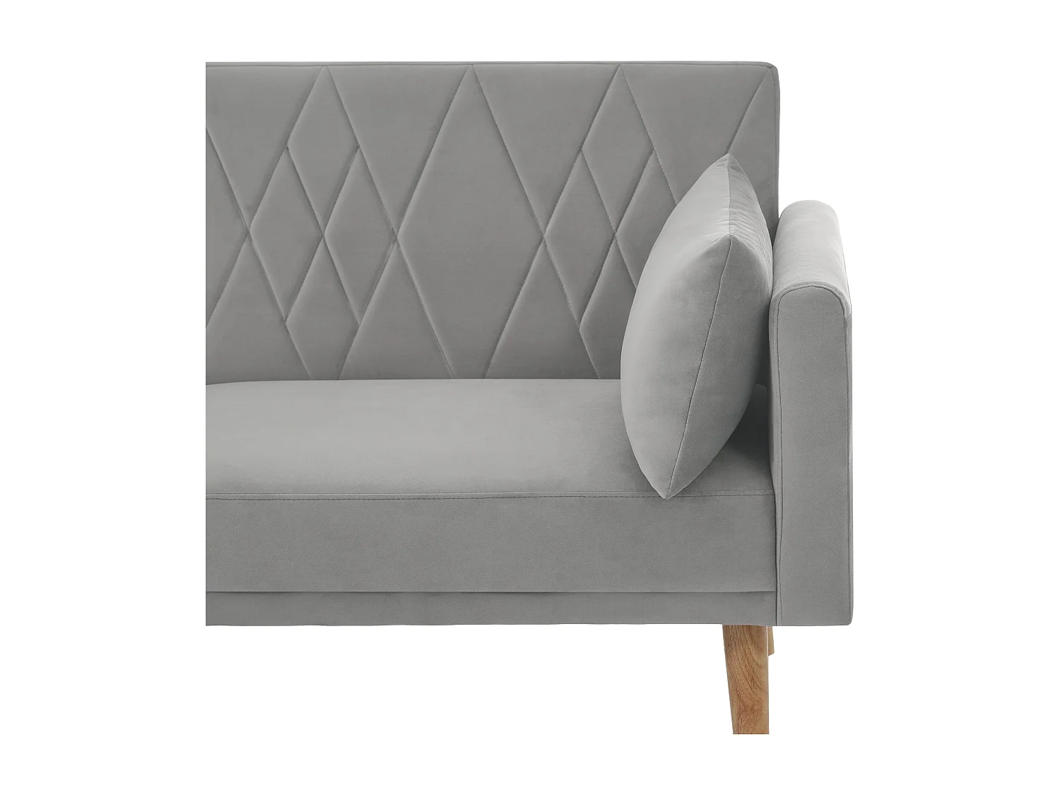 Divano a due posti 180x75x82 cm - Schienale regolabile - Velluto - Grigio