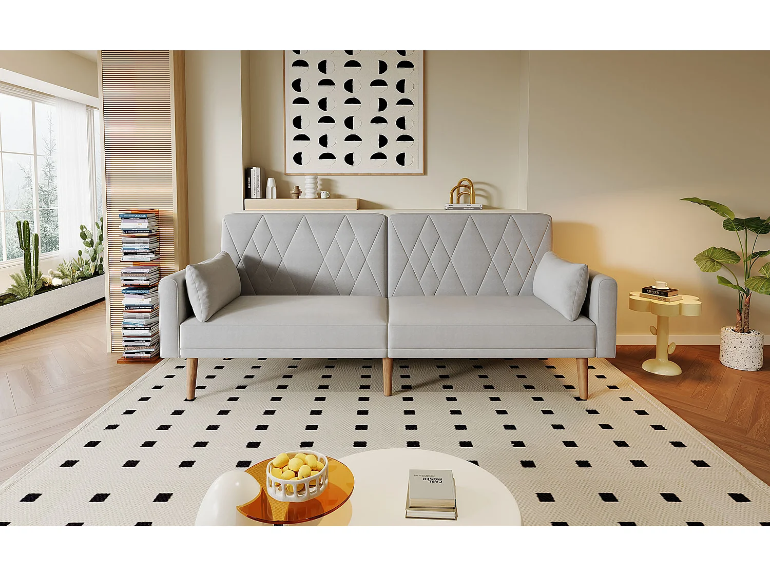 To-personers sofa 180x75x82cm - Justerbar ryglæn - Fløjl - Grå