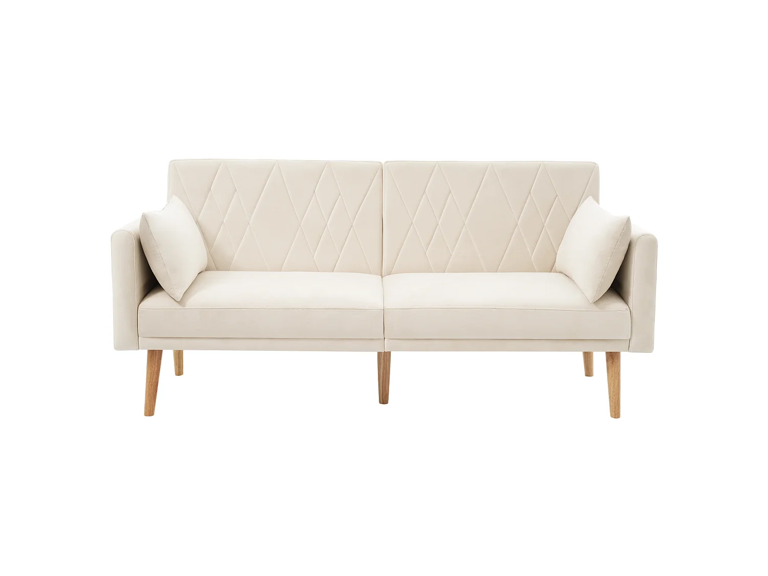 To-personers sofa 180x75x82cm - Justerbar ryglæn - Fløjl - Beige