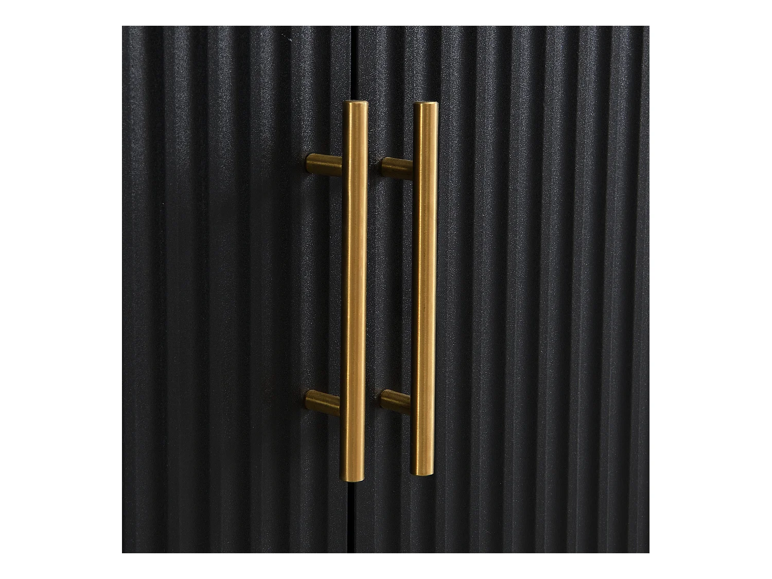 Buffet moderno 145x40x81.5 cm - com 4 portas - com prateleiras ajustáveis e listras verticais - Preto