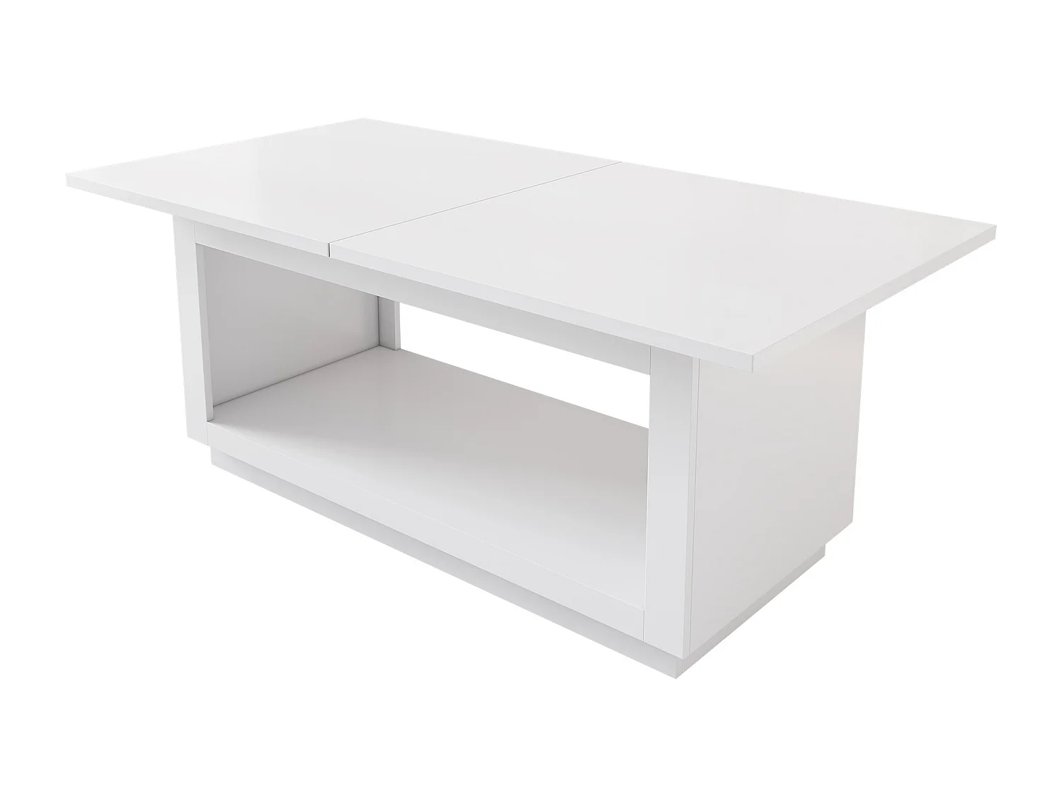Table à manger extensible 140-180x70x76.5cm - avec rangement en dessous - style moderne - Blanc