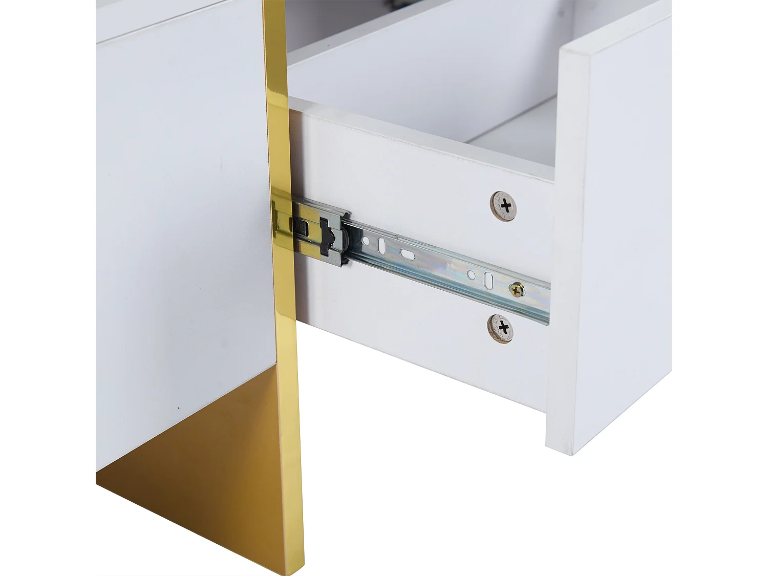 Table basse moderne 100x50x35 cm - Avec 4 tiroirs - Blanc