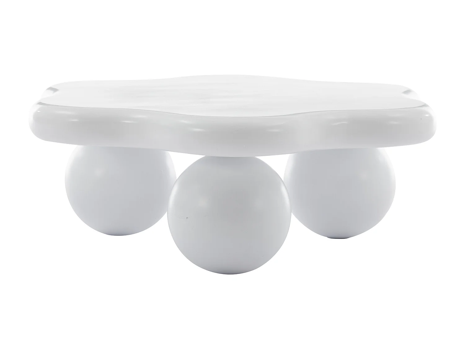 Table basse modern 80x72x32cm - table de canapé en forme de fleur - MDF - blanc
