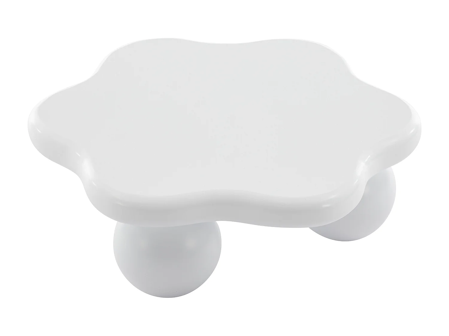 Table basse modern 80x72x32cm - table de canapé en forme de fleur - MDF - blanc