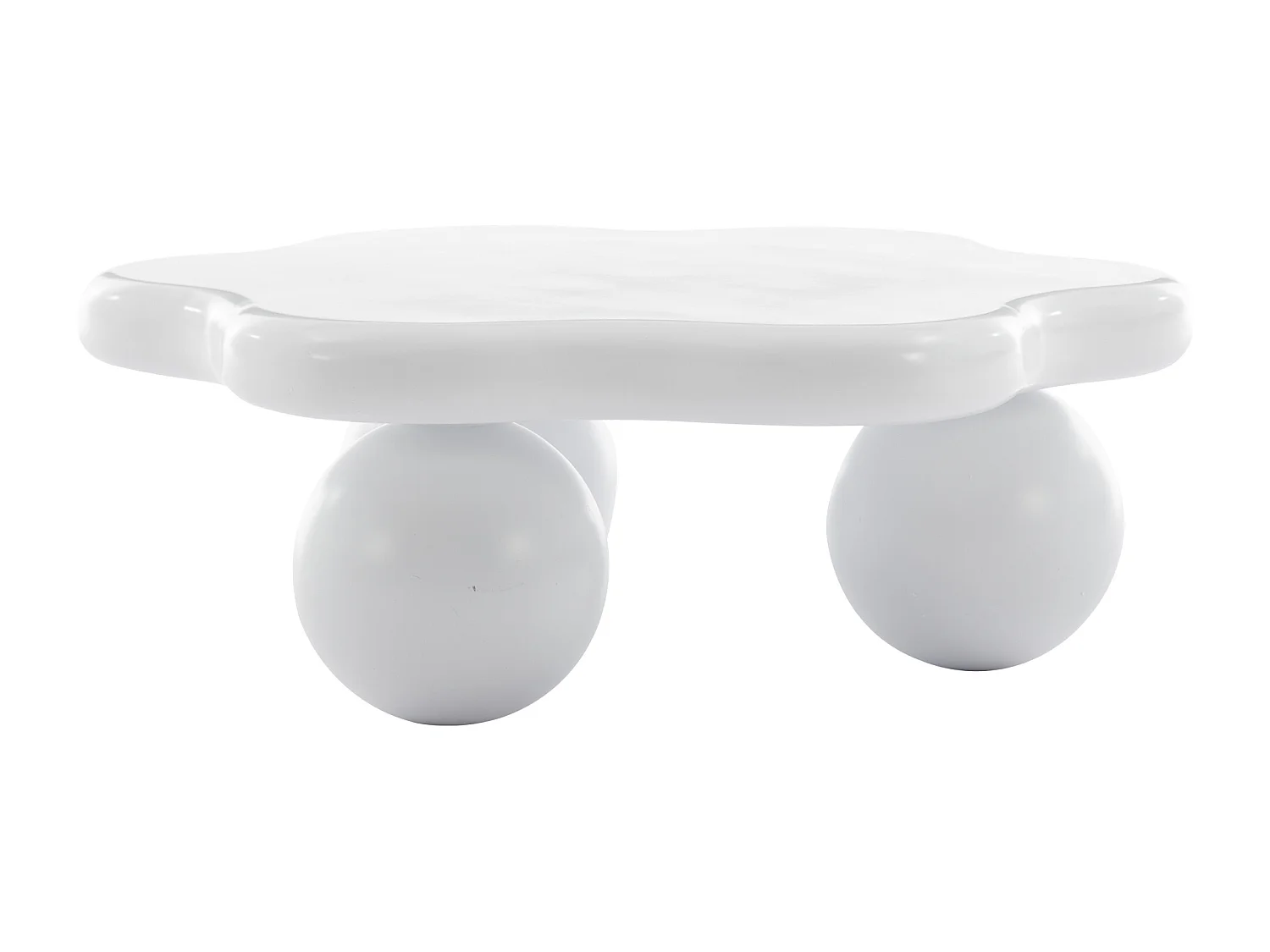 Table basse modern 80x72x32cm - table de canapé en forme de fleur - MDF - blanc