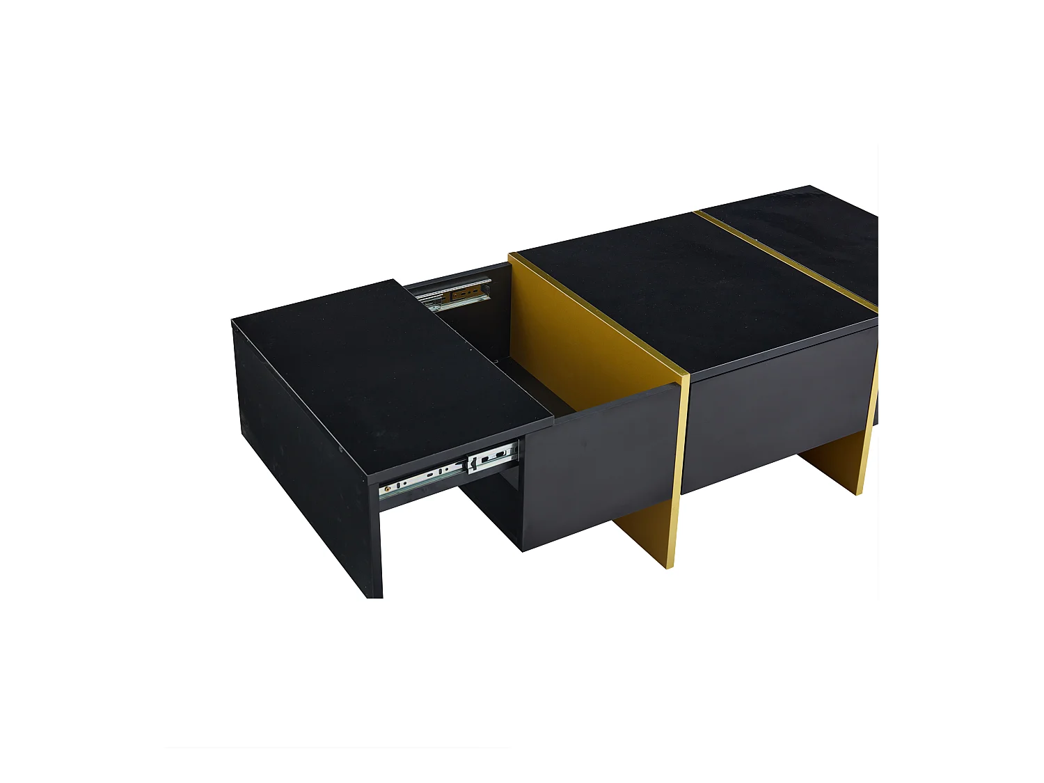 Table basse moderne 100x50x35 cm - Avec 4 tiroirs - Noir