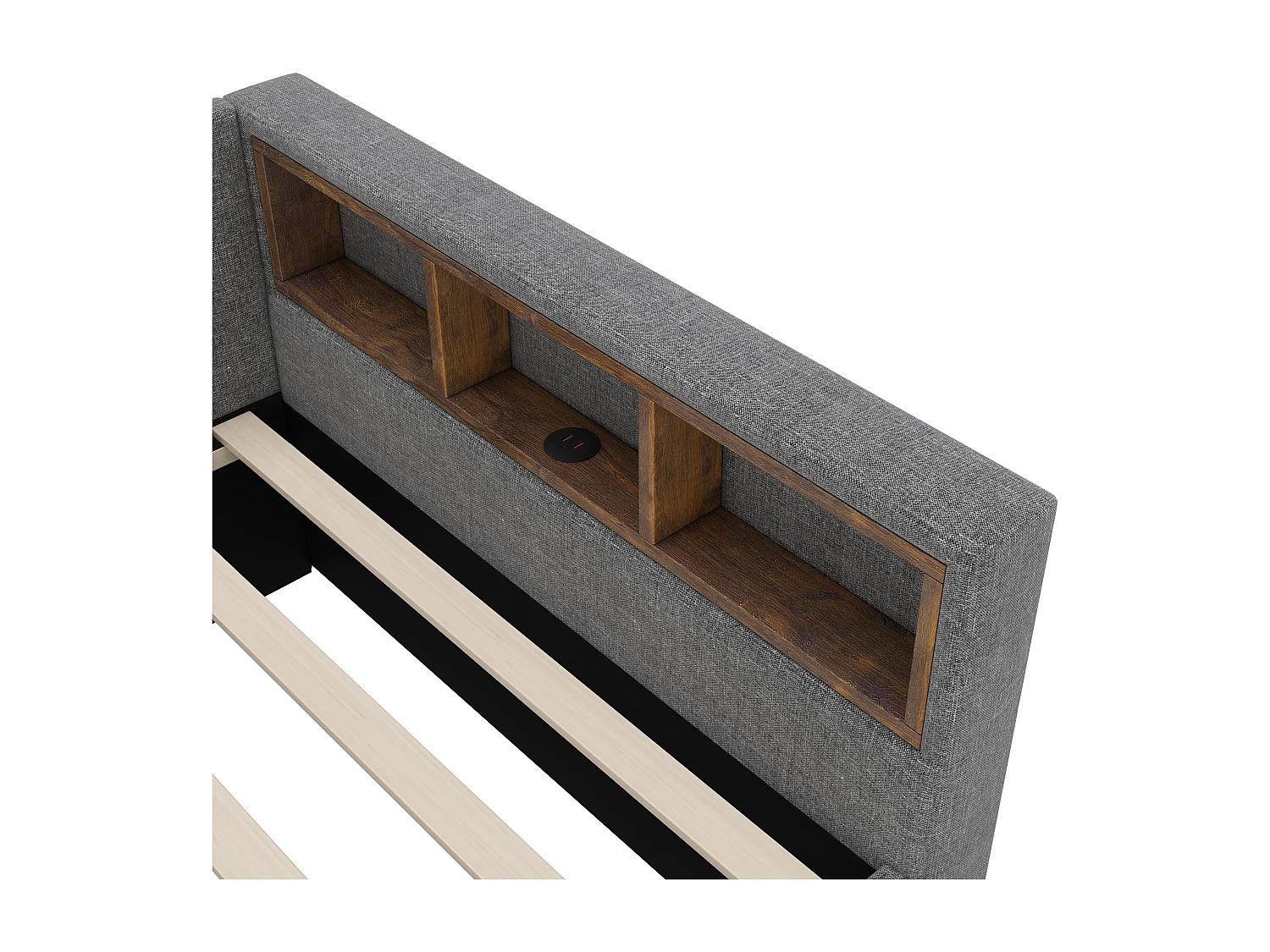 Schlafsofa 90x200 cm - mit Ausziehbett - mit USB- + Type-C-Anschlüssen - mit LED-Beleuchtung - grau (Matratze nicht enthalten)