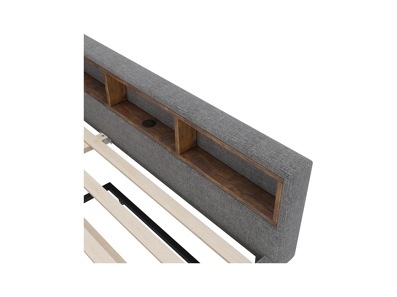 Schlafsofa 140x200 cm - mit Ausziehbett - mit USB- + Type-C-Anschlüssen - mit LED-Beleuchtung - grau (Matratze nicht enthalten)