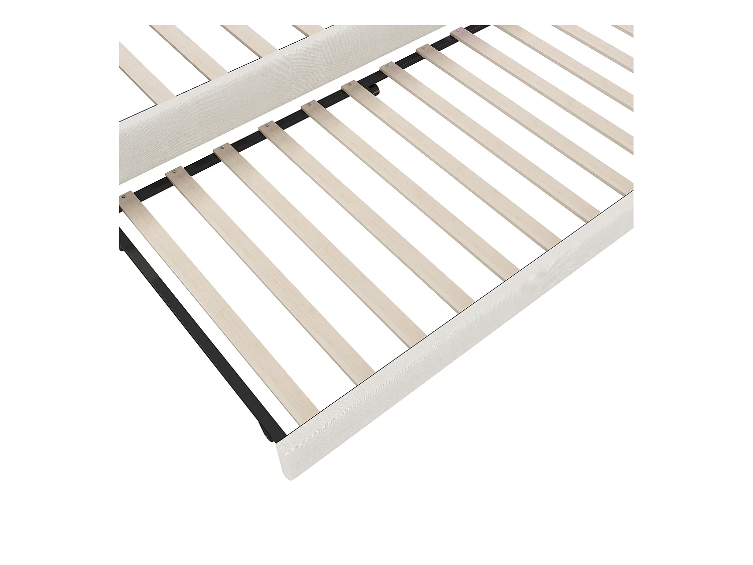 Canapé-lit 140x200cm - avec lit gigogne - avec USB + Type C - avec éclairage LED - beige (matelas non inclus)