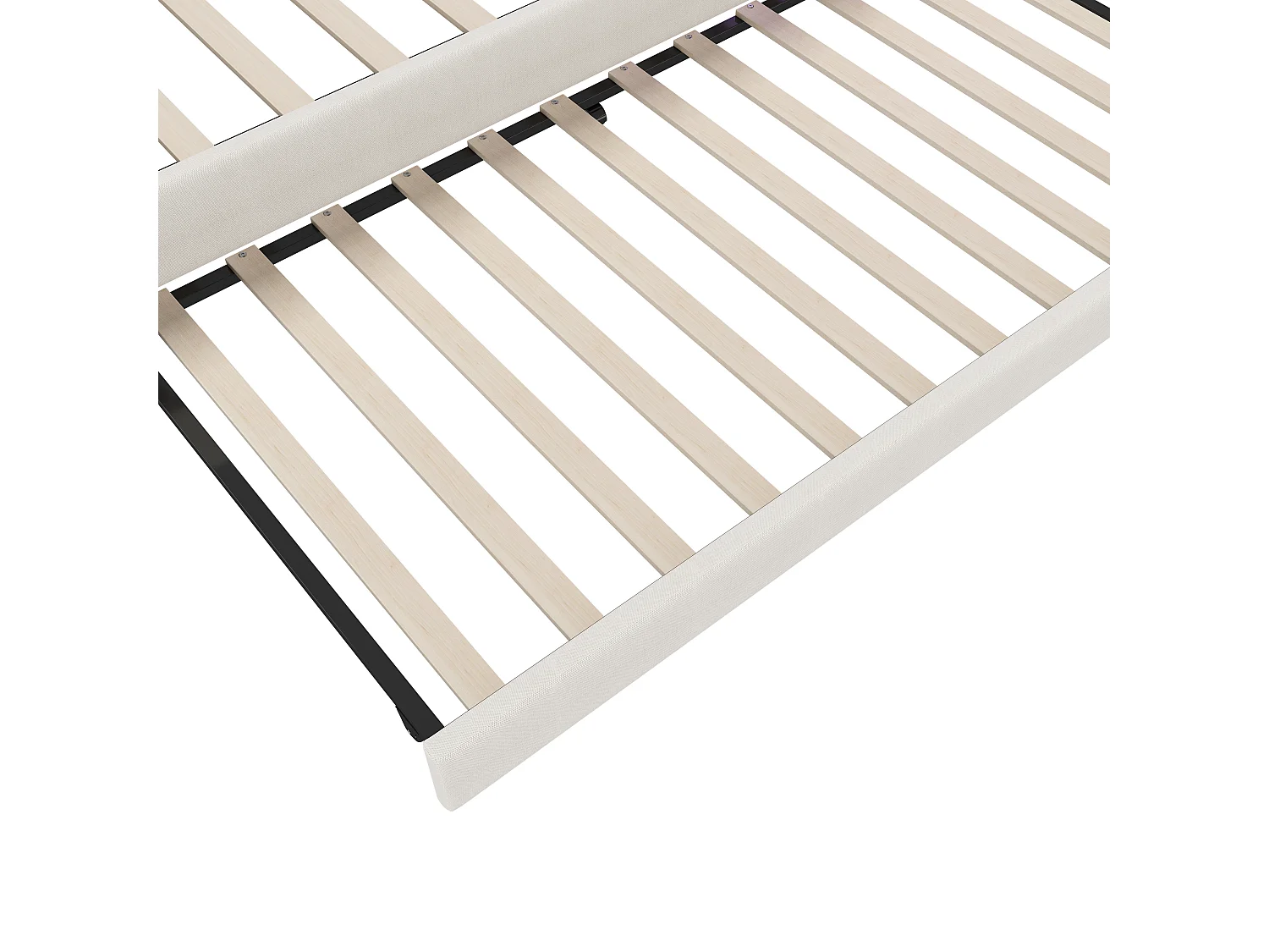Canapé-lit 90x200cm - avec lit gigogne - avec USB + Type C - avec éclairage LED - beige (matelas non inclus)