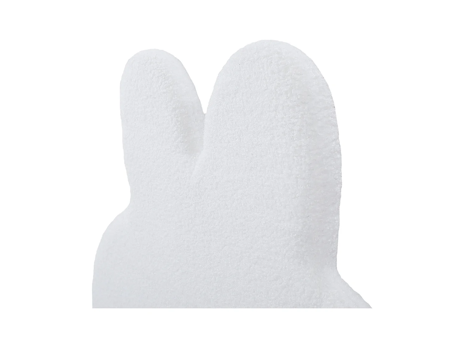 Lit enfant rembourré 90x200cm - Tête de lit oreilles de lapin - Imitation laine - Blanc