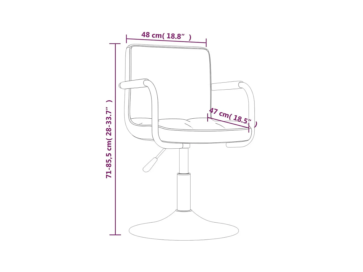 Chaises pivotantes à manger lot de 6 gris foncé velours