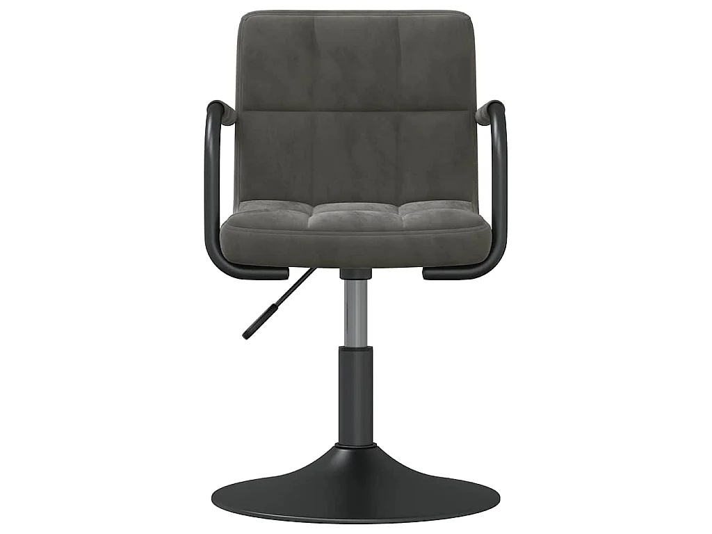 Chaises pivotantes à manger lot de 6 gris foncé velours